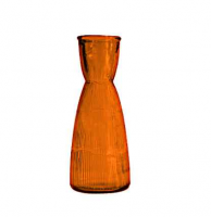 Ваза из стекла для интерьера оранжевая, H=25см, объем 0.9 литра