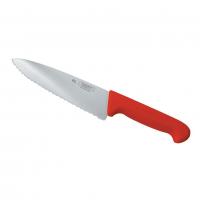 Нож PRO-Line поварской 25 см, красная пластиковая ручка, волнистое лезвие, P.L. Proff Cuisine