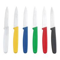 Нож кухонный для чистки овощей , L=8см., нерж.сталь, ручка-пластик (цвет белый), Henry Food