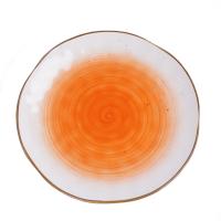 Тарелка круглая d=21 см,фарфор,оранжевый цвет "The Sun" P.L.
