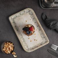 Блюдо прямоугольное 24*15 cм, h1.8см,  фарфор,серия "Rug", By Bone