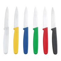 Нож кухонный для чистки овощей , L=8см., нерж.сталь, ручка-пластик (цвет зелёный)