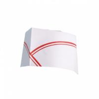Пилотка поварская бумажная одноразовая белая с красной полосой 28 см, 100 шт/уп, Garcia de Pou