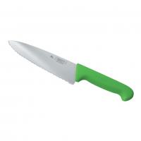 Нож PRO-Line поварской 25 см, зеленая пластиковая ручка, волнистое лезвие, P.L. Proff Cuisine