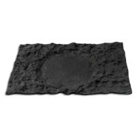 Блюдо прямоугольное черное Pordamsa «Crater», 29x18 см