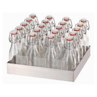 Поднос с 20 бутылками по 200 мл для подставки 33х33 см Frilich, 30,6x30,6 см, H=19,5 см