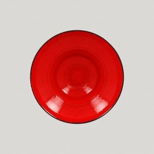 Тарелка круглая 0.32л d=23 см., глубокая, цвет чёрный/красный, фарфор, FIRE, RAK Porcelai