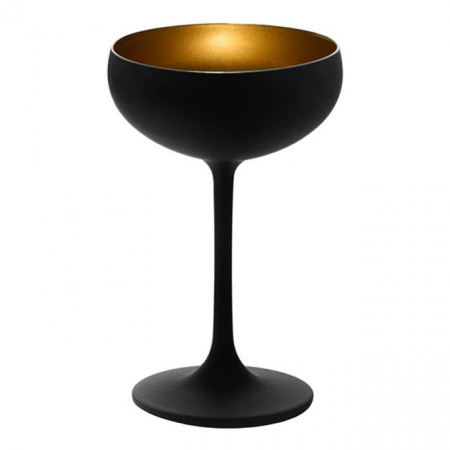 Бокал для шампанского черно-золотой Stolzle «Olympic», 230 мл