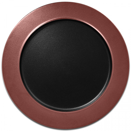 Тарелка с бортиком круглая плоская с бронзовым бортом RAK Porcelain «Metalfusion», D=32 см