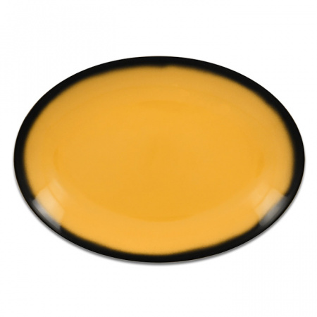 Тарелка овальная плоская желтая RAK Porcelain «Lea», 32x23 см