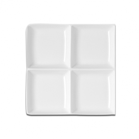 Тарелка квадратная 4-секционная RAK Porcelain «Minimax», 20x20 см