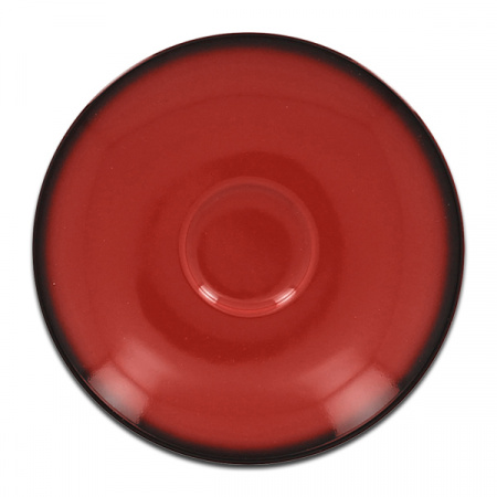 Блюдце круглое красное RAK Porcelain «Lea», D=13 см