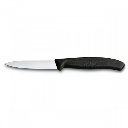 Нож для очистки овощей, 8 см, черный Victorinox в блистере (2шт)