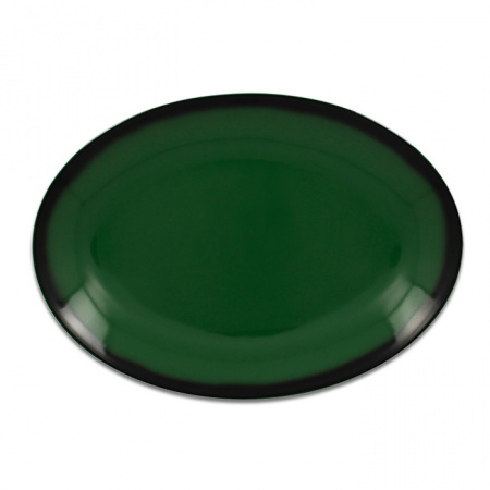 Тарелка овальная плоская зеленая RAK Porcelain «Lea», 26x19 см
