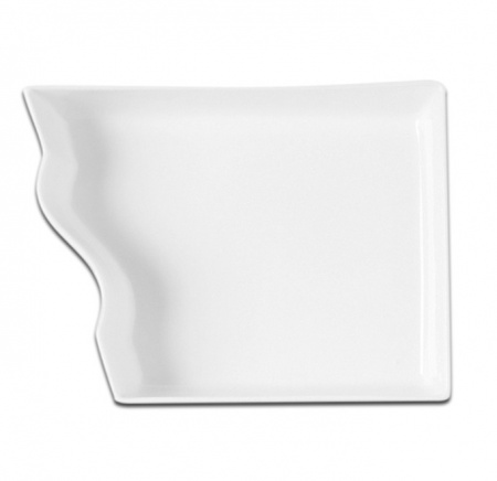 Тарелка прямоугольная / одна длинная сторона волнистая / RAK Porcelain «Buffet», 27x20 см
