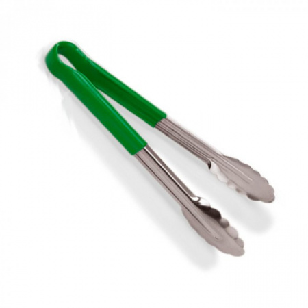Щипцы универсальные с с зеленой пластиковой ручкой WAS, L=23 см