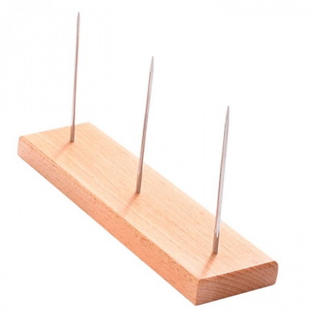 Шпилька для чеков нерж на деревянной подставке WAS, 20х5.5 см, Н=8 см