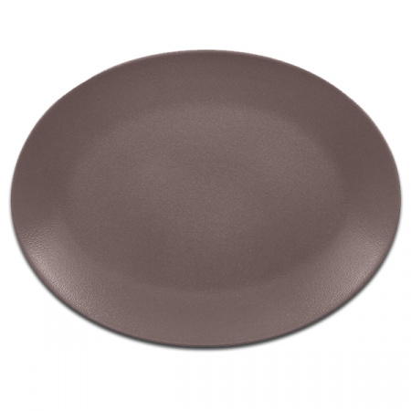 Тарелка овальная плоская коричневая RAK Porcelain «NeoFusion Mellow», 36x27 см