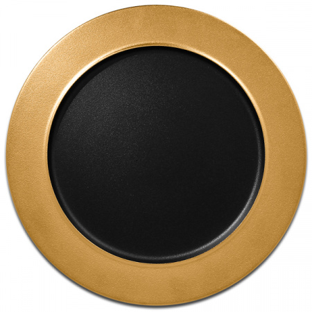Тарелка с бортиком круглая плоская с золотым бортом RAK Porcelain «Metalfusion», D=32 см