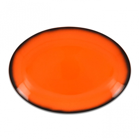 Тарелка овальная плоская оранжевая RAK Porcelain «Lea», 26x19 см