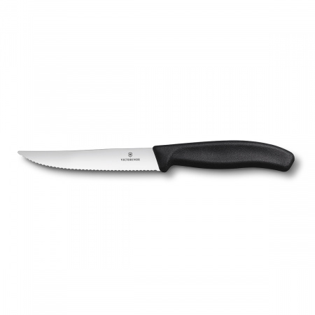 Нож для стейка 12 см,волнистое лезвие.черный.Victorinox в блистере (2шт)