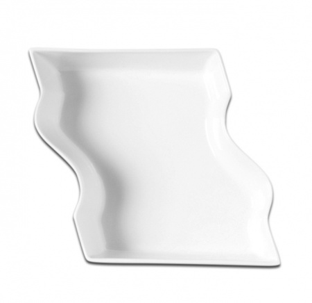 Тарелка прямоугольная / длинные стороны волнистые / RAK Porcelain «Buffet», 18x20 см