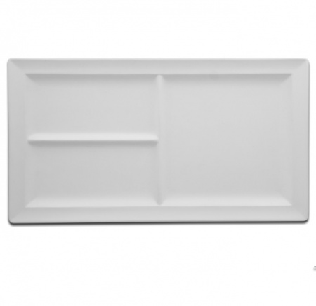 Тарелка прямоугольная 3 секционная RAK Porcelain «Classic Gourmet», 38,8x21,3 см