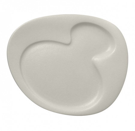 Тарелка овальная с 2 зонами RAK Porcelain «NeoFusion Sand», 24x20 см