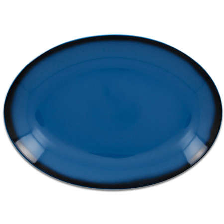 Тарелка овальная плоская синяя RAK Porcelain «Lea», 36x27 см