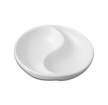 Тарелка/менажница круглая с разделением на 2 части RAK Porcelain «Minimax», D=10 см
