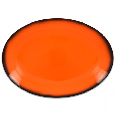 Тарелка овальная плоская оранжевая RAK Porcelain «Lea», 36x27 см