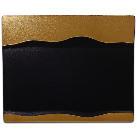 Тарелка прямоугольная плоская с золотым бортом RAK Porcelain «Metalfusion», 25x20 см