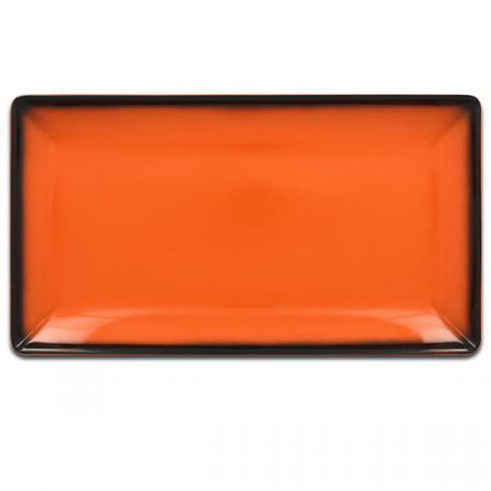 Тарелка прямоугольная плоская оранжевая RAK Porcelain «Lea», 33x18 см