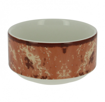 Пиала круглая штабелируемая коричневая RAK Porcelain «Peppery», 300 мл