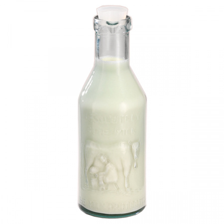 Бутылка с пробкой и рисунком на молочный мотив Frilich, 1 л, D=10 см, H=30 см