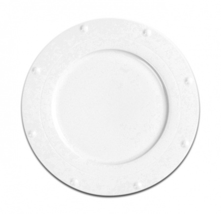 Тарелка круглая с широкими полями «QUEEN» RAK Porcelain «White Gold», D=28 см